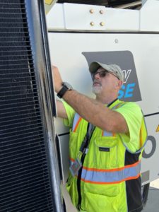 Greg Fenton carrying out service and commissioning on a PCA in the US