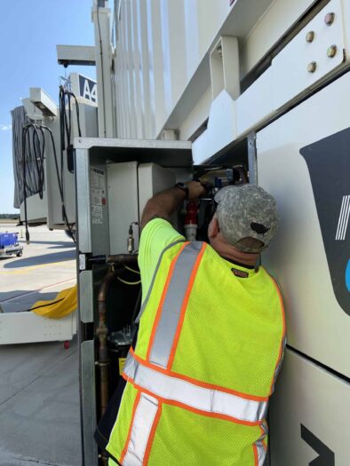 Greg Fenton carrying out service and commissioning on a PCA in the US