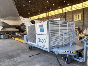 mobile 3500 pca in Bahrain hangar where you see an aircraft behind the PCA