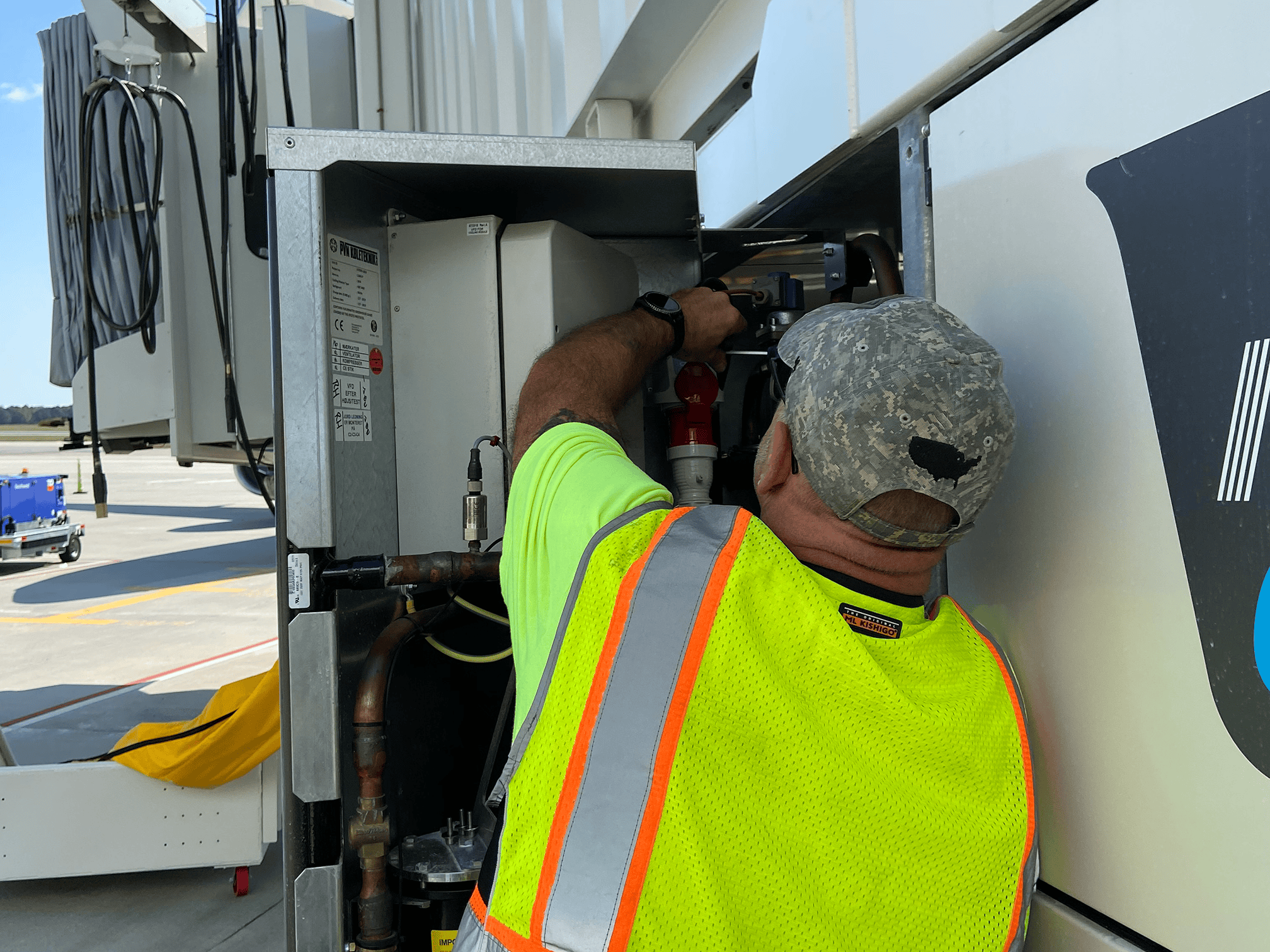 a technician carrying out