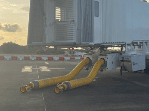 the itw gse swivel connector at an aircraft apron
